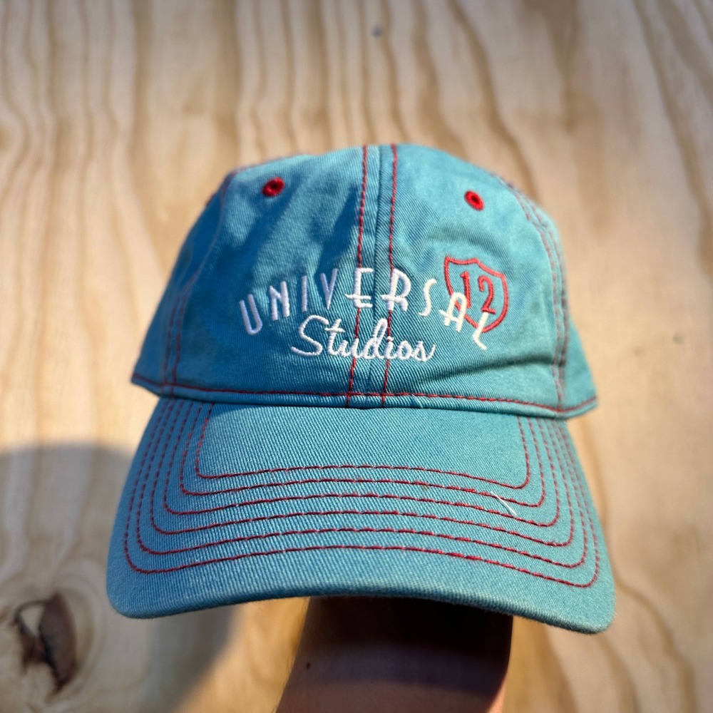 Universal Studios Teal Cotton Baseball Cap Red Contrast Stitching One Size